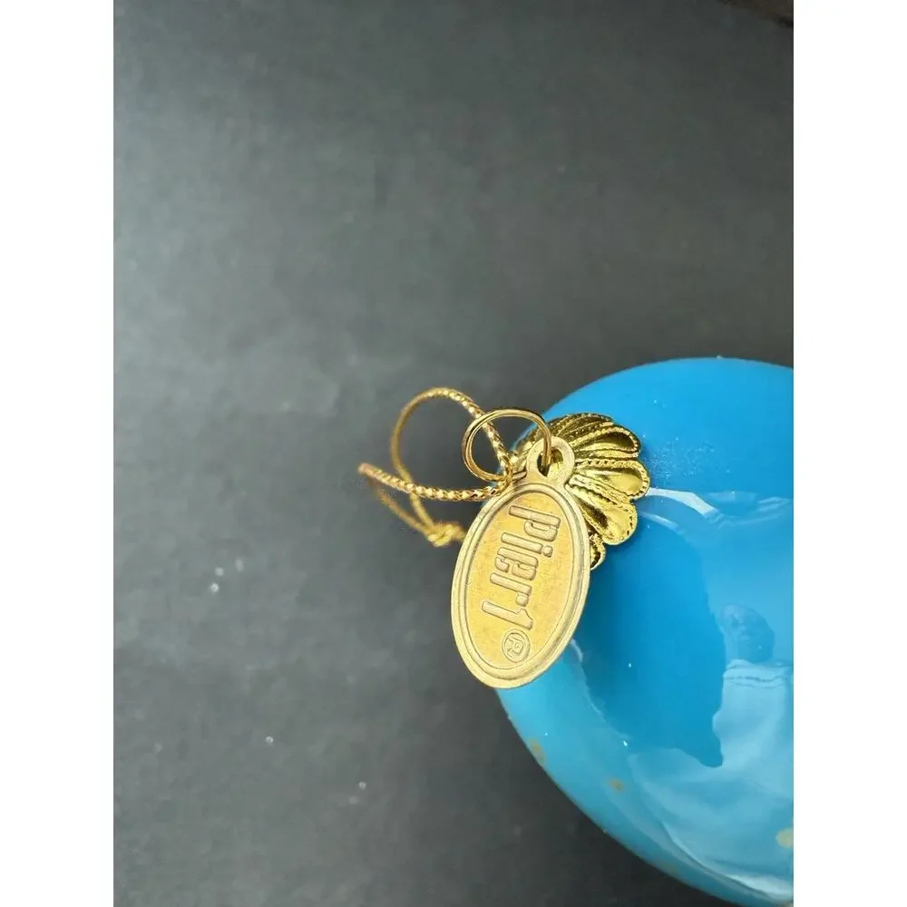 Pier 1 One Li Bien Reverse Hand Painted Glass Christmas Angel Ornament 2016